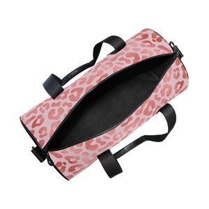 Sac de sport pliable en toile imperméable avec logo personnalisé, sac de voyage pour filles, sac de sport à imprimé léopard avec bandoulière - Product Image 4