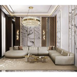 Canapé étendu avec pouf canapé d'angle sectionnel modulaire chaise réversible 4 pièces canapé en plumes canapé de salon - Product Image 6