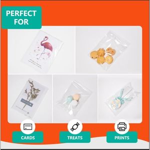 1000 unidades - Bolsas de celofán transparente de 4 x 6 pulgadas - Bolsas de celofán autosellables para panadería, galletas, fotos, impresiones, A1 - Product Image 4
