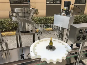 自動ワインウイスキーグレープワイン酒瓶詰め生産設備工場ラインガラス瓶付き