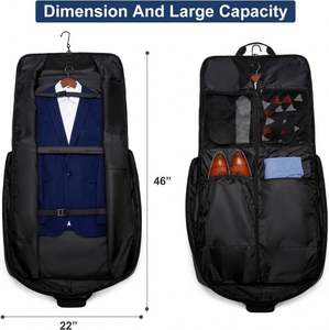 Free Sample <b>Garment</b> <b>Bags</b> Clothes Premium <b>Travel</b> <b>Garment</b> <b>Bag</b> with Shoulder Strap for Suits and Dresses - Product Image 5