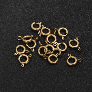 Cadena de acero inoxidable chapada en oro de 14k con cierre de langosta para la fabricación de collares, accesorio de joyería H1698 - Product Image 4