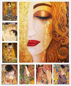 Meian fatto a mano 5D fai da te pittura diamante Klimt nuovo Design stampa arte astratta <span class=keywords><strong>acquerello</strong></span> su tela con Base di supporto - Product Image 1