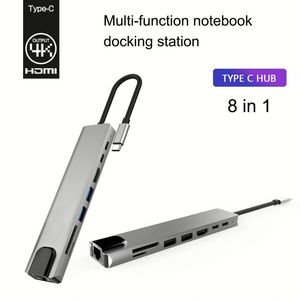 Base de Conexión Tipo-C 8 en 1 a HDTV 4K, Lector de Tarjetas TF y SD, USB 3.0, RJ45, Carga PD de 100W, Hub USB C Multipuerto - Product Image 6