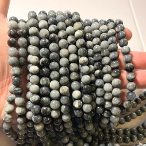 Perle Rotonde Naturali di Occhio di Falco, 6/8/10mm, Lunghezza 15 Pollici, Occhio di Gatto Grigio, Perle Occhio d'Aquila per Creazione di Gioielli Fai-da-Te - Product Image 4