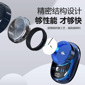 Afeitadora eléctrica portátil recargable con doble cuchilla y pantalla LCD para hombres, para afeitar la cara y uso en viajes. - Product Image 5