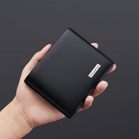 Dompet Kulit Pria Lipat Ganda Pendek WilliamPOLO Terlaris, Kulit Sapi, Kantung Kartu Sederhana, Warna Hitam, Model Fashion dengan Bukaan Terbuka