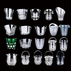 ถังน้ำแข็งใสสวิสใสแก้วน้ำแข็งอะคริลิโปร่งใสพร้อมที่จับ - Product Image 1