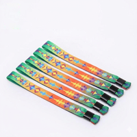 Bracelet tissé en polyester pour concert, bracelet textile pour festival, bracelet à fermoir en plastique pour événements