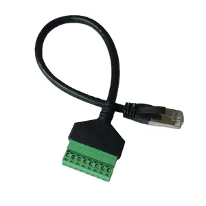 RJ45 8针公到8针绿色连接螺丝端子以太网网络扩展电缆