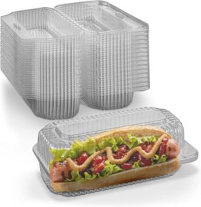Boîte d'emballage carrée jetable personnalisée en plastique recyclable avec couvercle <span class=keywords><strong>pour</strong></span> gâteaux, bonbons et plats à emporter - Product Image 1