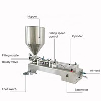 Machine de remplissage semi-automatique horizontale pour crème, confiture, sirop de dattes, piment, sauce barbecue, ketchup, caviar, sauce de poisson, pâte