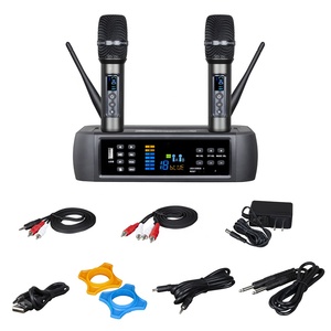 Professional AudioSure Dynamic Microphone Cardioid Polar Pattern Handheld Metal 2-Channel <b>Wireless</b> <b>Mic</b> Family KTV Karaoke Church - Product Image 2