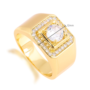 CM <span class=keywords><strong>YIM</strong></span> แหวนทองประดับเพชร24K,แหวนดีไซน์สุดอินเทรนด์เซอร์โคเนียปี3AAA สำหรับงานแต่งงานผู้ชาย - Product Image 6