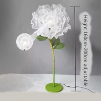 OH ARTS Fleur géante artificielle en organza à ouverture et fermeture automatiques pour décor de toile de fond de mariage, accessoire de scène et fournitures pour vitrine