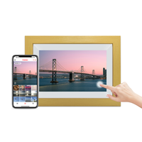 Pros Madera 10,1 "WiFi Marco de fotos digital Pantalla táctil IPS Nube Marcos DE FOTOS electrónicos inteligentes Auto-Rotación Foto Video Frameo