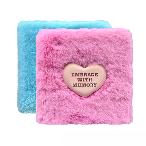 Album <span class=keywords><strong>photo</strong></span> en peluche personnalisé en gros, en cuir gaufré, avec insert cœur, pour collection de cadeaux de vacances en famille - Product Image 1