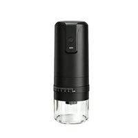 Moulin à café électrique portable, rechargeable par USB, sans fil, à meules en céramique, réglage de la finesse, arrêt automatique, mini, pour la maison et les voyages