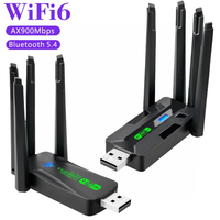 Adaptador USB WiFi 6, 2 en 1 AX900M BT 5.4 de Doble Banda, Tarjeta de Red Inalámbrica WiFi de 900Mbps, Adaptador 5.4 de 900M para PC