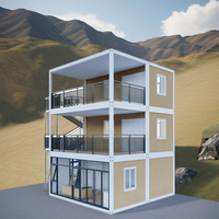 Maison mobile certifiée CE, personnalisable, 20 pieds, 40 pieds, conteneur extensible, trois étages, escaliers, bureaux, hôtels, villas, panneaux sandwich