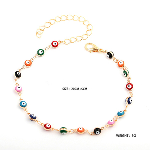 1018 सादगी सोने की प्लेटेड सस्ती रंगीन आंखों के बीड आकर्षण के कंलेट को 18k सोना - Product Image 3