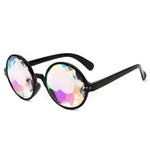 2020 Coole 4D Party Kaleidoskop Mosaik Sonnenbrille mit Glasharz gläsern und Lochern