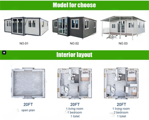 Модульный дом Gaiasmile 40 футов: расширяемый, быстровозводимый, 3 спальни, стальной каркас, сэндвич-панели - Product Image 3