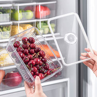 WANUO Contenant de stockage alimentaire hermétique transparent Matériel de qualité alimentaire Plastique PET Contenant de stockage alimentaire Contenant de stockage alimentaire pour réfrigérateur