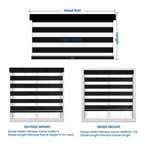 Customized Cordless Durable Room Darkening <strong>Horizontal</strong> Sheer Shades Dual-layered Zebra Roller Window <strong>Blinds</strong> - Product Image 4