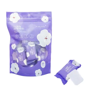 Wholesale Compressed Coin Tissue Disposable Compressed Face Towel Compressed Hand Wipe Camping Towel Portable Compressed Towel