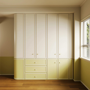 I Shape Dormitorio Armario Combinación de colores Encantador Matcha Crema Diseño francés Armario