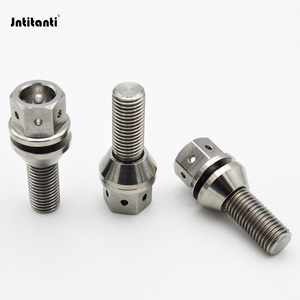 Jntitanti M12x1.5x28mm 20 pcs nổi nón ghế bánh xe <span class=keywords><strong>Bolt</strong></span> titanium10.9 lớp bạc màu gr.5 cho Xe Đua Điều Kiện Mới - Product Image 5