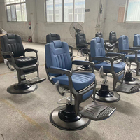 Chaise de barbier moderne en cuir noir, inclinable et pivotante, pour salon de coiffure, pour hommes