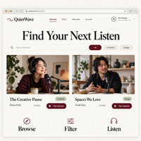 Pengembangan Situs Web Podcast Audio Lanjutan untuk Web dan Mobile dengan Pemutar Audio Perpustakaan Episode Profil Host LionCreate