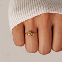 Gemnel dernière conception bijoux hawaii bague feuille d'or
