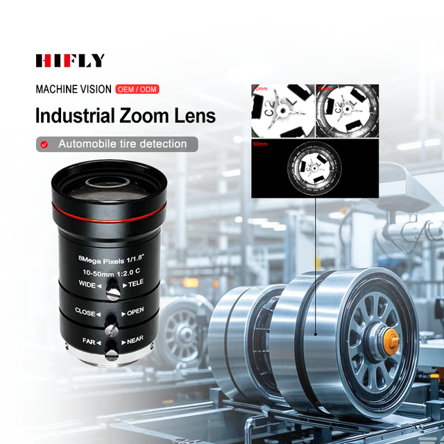 High Quality 8MP 4K FHD Zoom C-Mount Camera Lens 1/1.8" F2.0-F16 Manual Iris 10-50mm Industrial Lenses for Machine Vision