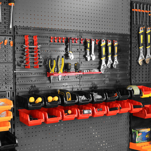 Front Opening Stacking Warehouse Plastic Hanging Board Stackable Organizer Storage Bins Plastic Stackable