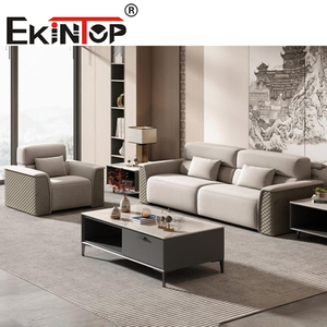 Conjunto de Sofás de Oficina de Cuero y Madera Ajustables Modernos Sinonis para Uso Comercial - Product Image 5