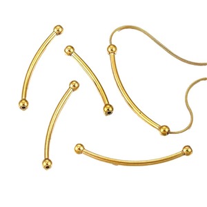 Goupille à tête ronde et tube courbé |   Connecteur de perles en acier inoxydable PVD 18K pour la fabrication de bracelets et de colliers DIY - Product Image 5