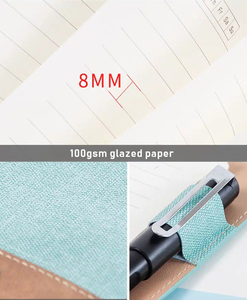 Schreibwaren 100gsm Innen Papier Blätter Sechs Loch Nachfüllbare Leere Seite Leder Stoff Weiche Abdeckung Planer <span class=keywords><strong>Notebook</strong></span> mit logo - Product Image 5