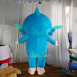 ชุดมาสคอตนางฟ้าแสนน่ารัก สีฟ้าสดใส พร้อมตราสัญลักษณ์ดอกไม้แบบกำหนดเอง สำหรับงานคาร์นิวัลและงานปาร์ตี้ - Product Image 4
