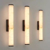 Applique murale LED de luxe en cuivre massif et albâtre naturel, style chinois moderne, pour chevet, salon, couloir, hall d'hôtel