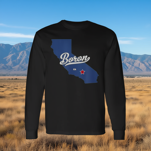 Camiseta de manga larga con mapa de Boron California, color negro, unisex, talla para adultos - Product Image 3