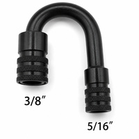 Raccord rapide en U à 180 degrés pour éthanol, coupleur femelle 3/8 à 5/16, adaptateur de ligne de carburant en aluminium anodisé noir CNC