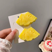 Pinces à cheveux bec de canard en forme de tranches de fruits simulées, pince réaliste pomme ananas, pince à cheveux Kawaii, accessoires de coiffure amusants pour femmes