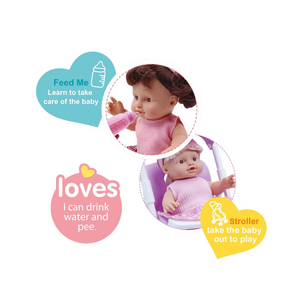4 IC suoni bere acqua di musica <span class=keywords><strong>bambola</strong></span> giocattolo del bambino <span class=keywords><strong>passeggino</strong></span> <span class=keywords><strong>con</strong></span> letto pipì e sedia - Product Image 3