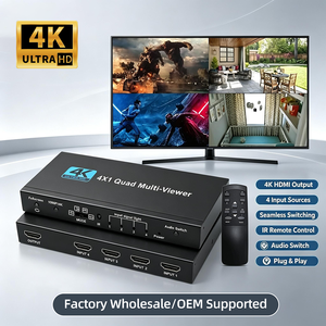 Commutateur <span class=keywords><strong>HDMI</strong></span> 4x1 Quad Full HD 1080P, <span class=keywords><strong>4</strong></span> entrées <span class=keywords><strong>1</strong></span> sortie, sans coupure, avec télécommande IR pour caméra - Product Image 1