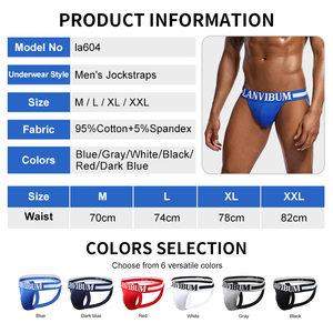 Slip Jockstrap Sexy da <span class=keywords><strong>Uomo</strong></span> in Cotone Spandex Personalizzabile con Logo, Multicolore, Senza Marchio, Vendita all'Ingrosso - Product Image 3