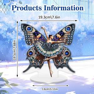 DIY Papillon Danseur Diamant Peinture Ornement De Table Forme Irrégulière 2D Plat Acrylique Creative Diamant Peinture Bureau Ornement - Product Image 2