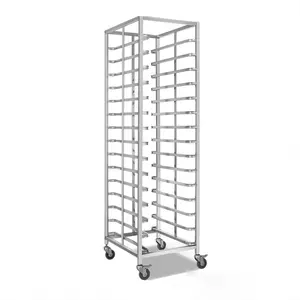Stainless steel multi-layer baking tray rack truck , customizable bread tray rack , food drying rack truck , tray trolley